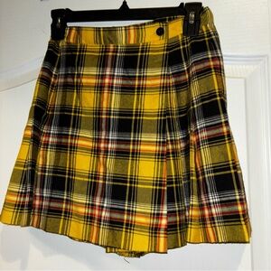 The Limited Yellow Plaid Pleated Skirt Girls Size 14 Schoolgirl Clueless Style